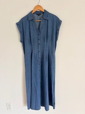Denim Jeans A line Maxi Shirt Long Dress